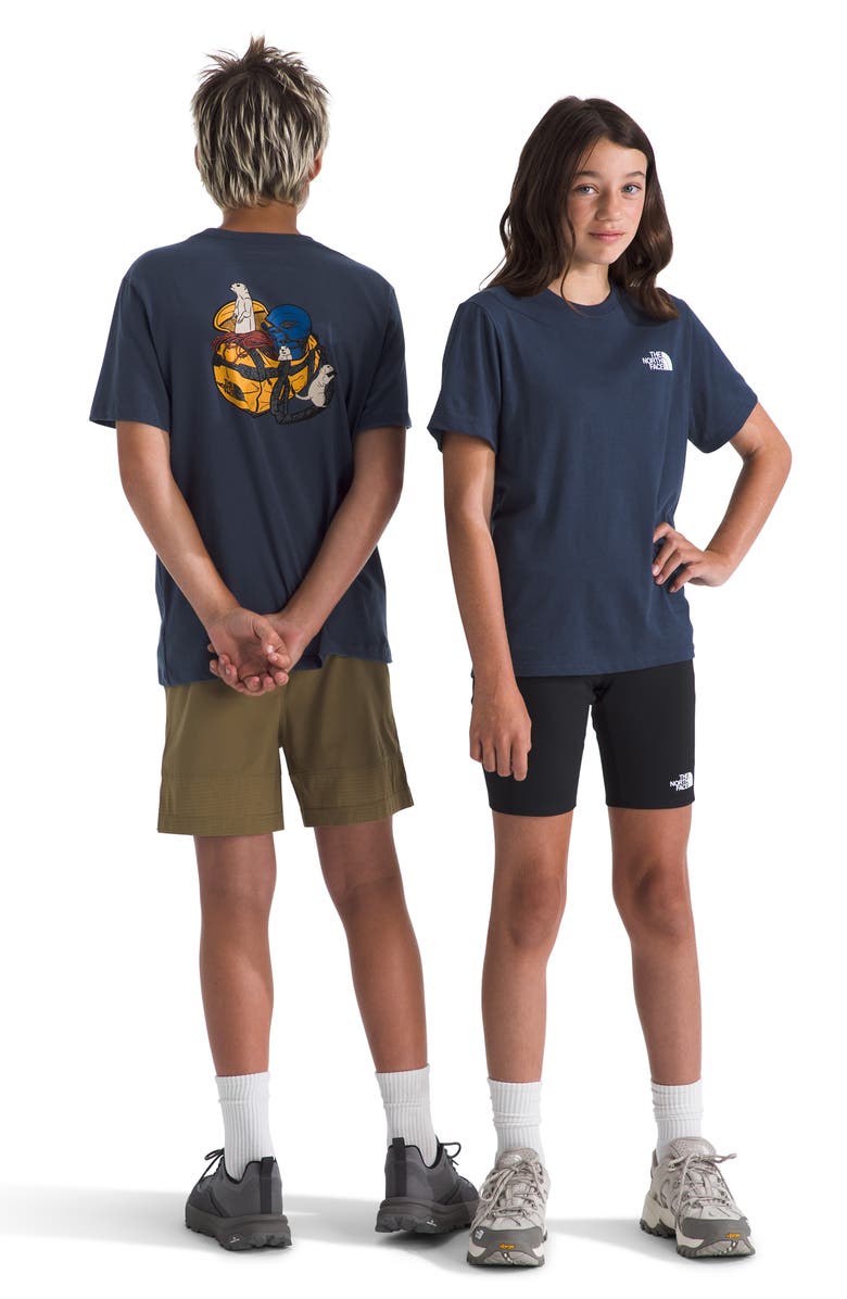 The North Face Kids' Woodland Wanderer Cotton Graphic T-Shirt, Alternate, color, Summit Navy