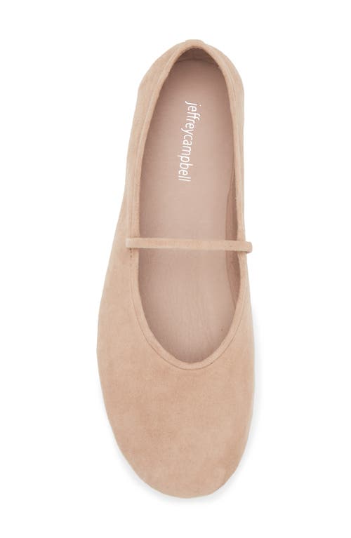 Jeffrey Campbell Dancerina Mary Jane Ballet Flat In Beige Suede