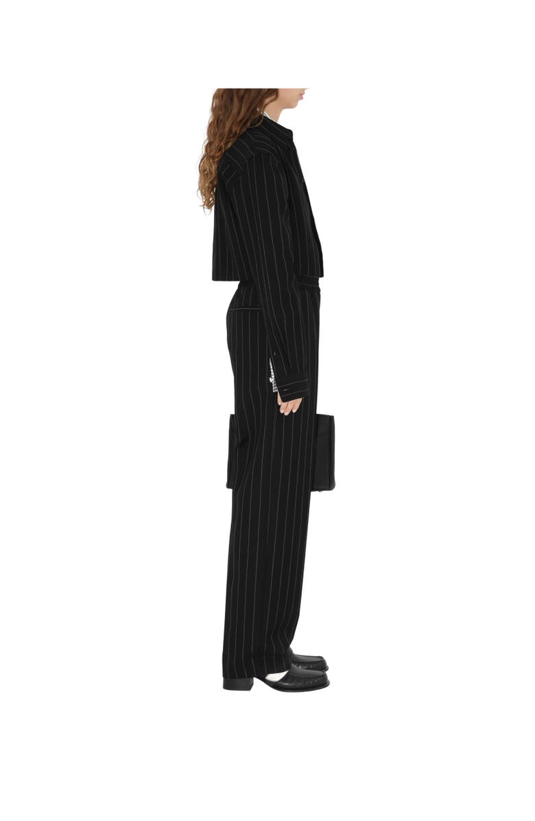 Burberry Pinstriped Wool Tailored Trousers, Alternate, color, 