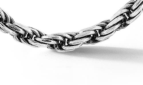 Yield Of Men Oxidized Sterling Silver Rope Necklace In Silver