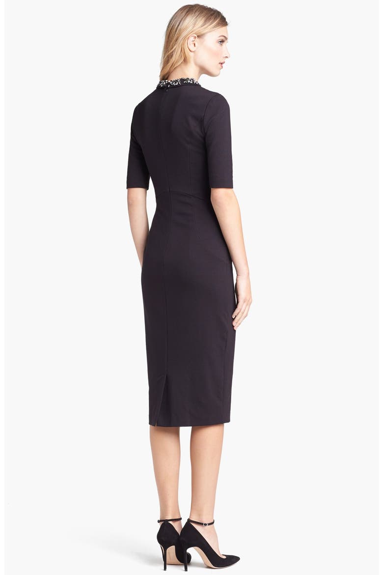 Stretch Knit Midi Dress, Alternate, color, BLACK