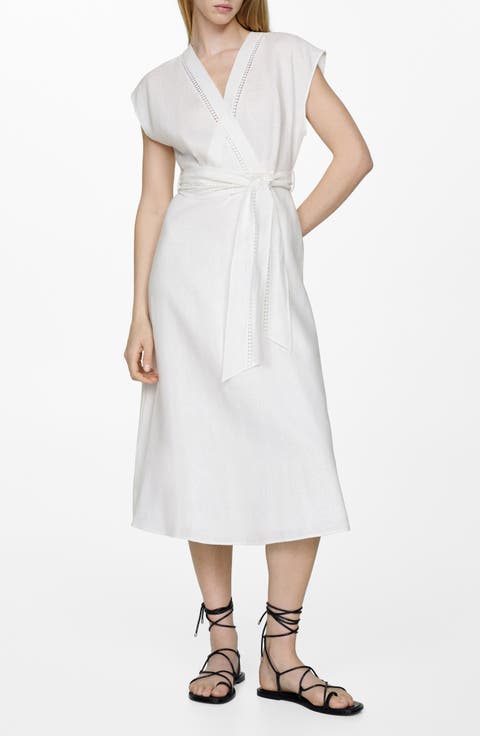 Nanda Tie Waist Linen Dress