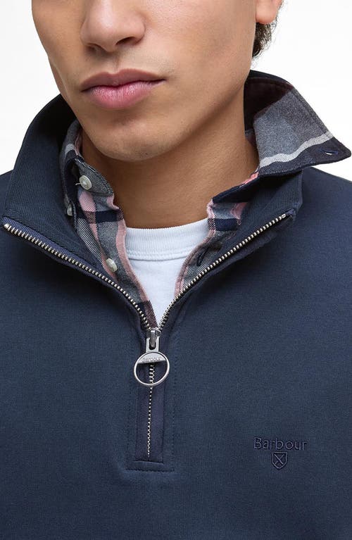 Barbour Lambeth Interlock Quarter-zip Sweatshirt In Blue