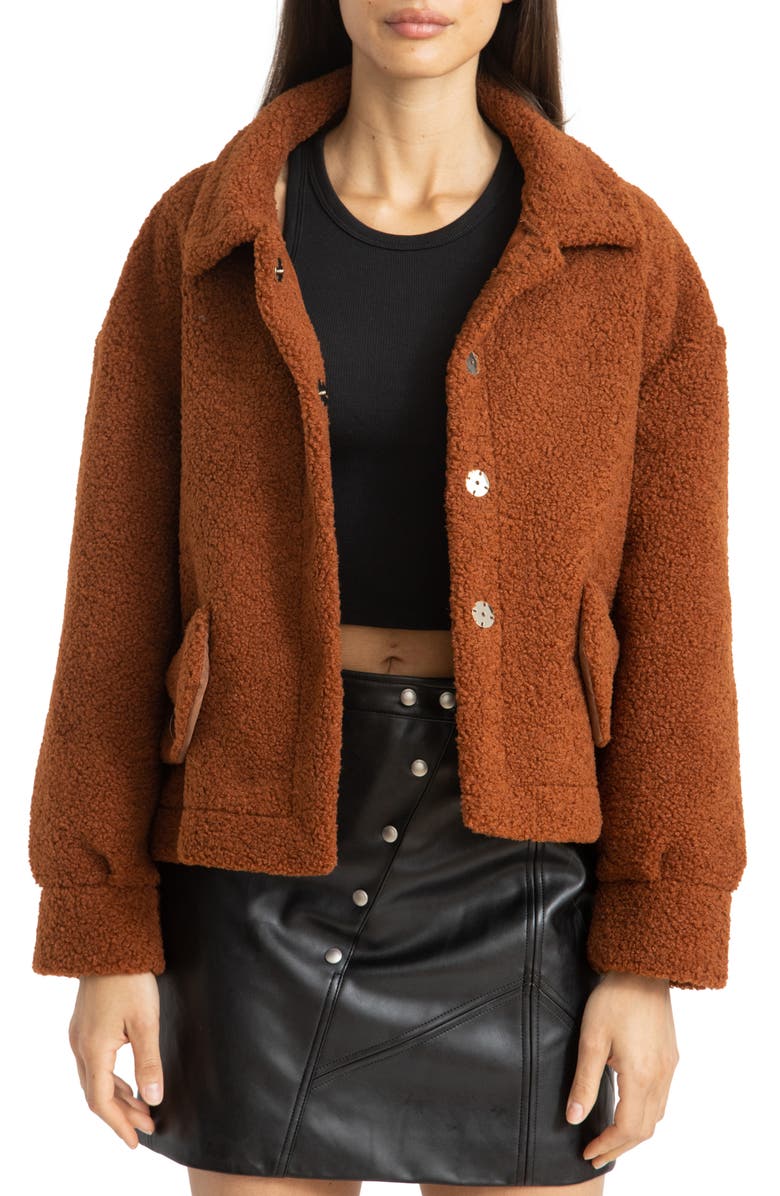 BLANKNYC Bonded Faux Shearling Jacket, Main, color,