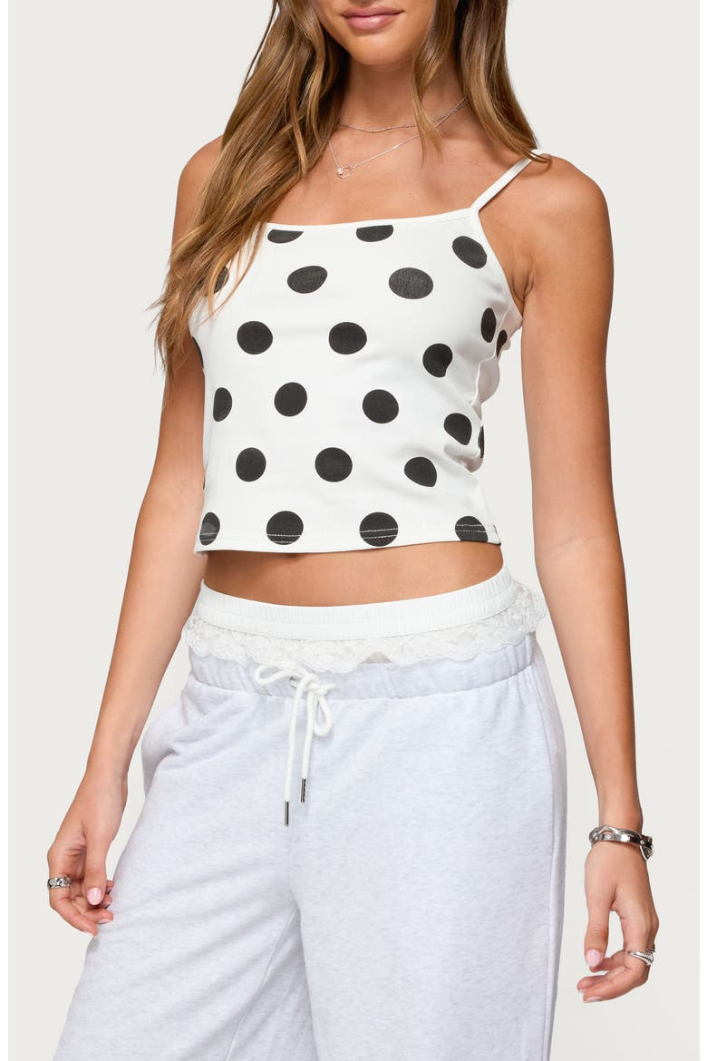 Lynne Polka Dot Cotton Camisole, Main, color, WHITE
