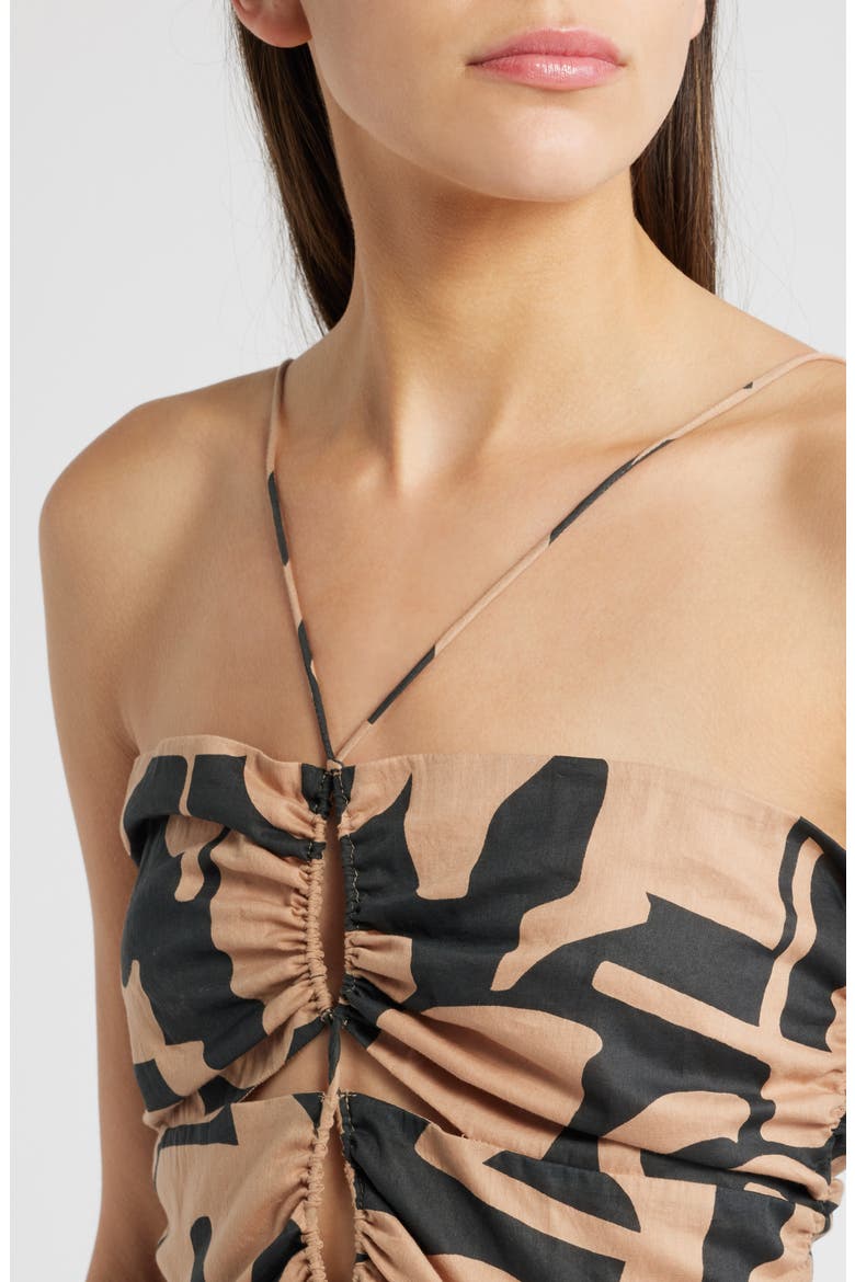Silvia Geo Print Cutout Maxi Dress, Alternate, color, SANTORINI SAND