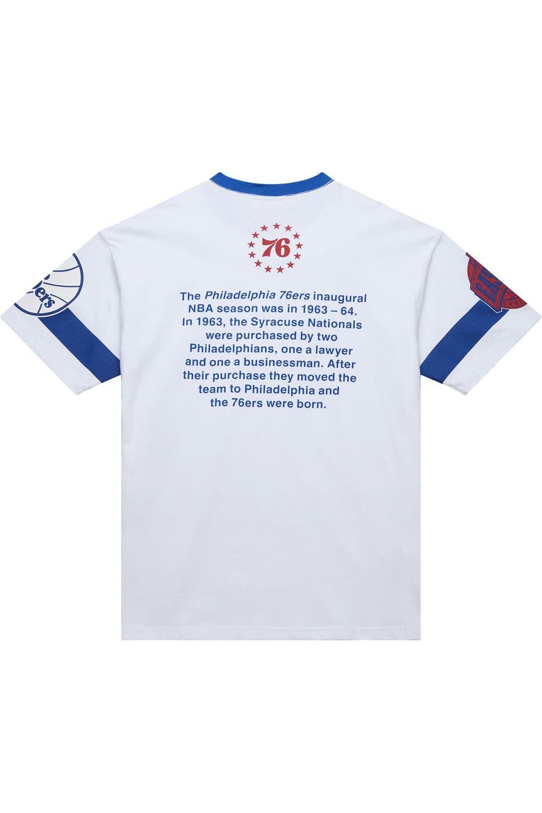Unisex Mitchell & Ness  White Philadelphia 76ers Hardwood Classics Vintage Team Origins Premium T-Shirt, Alternate, color, White