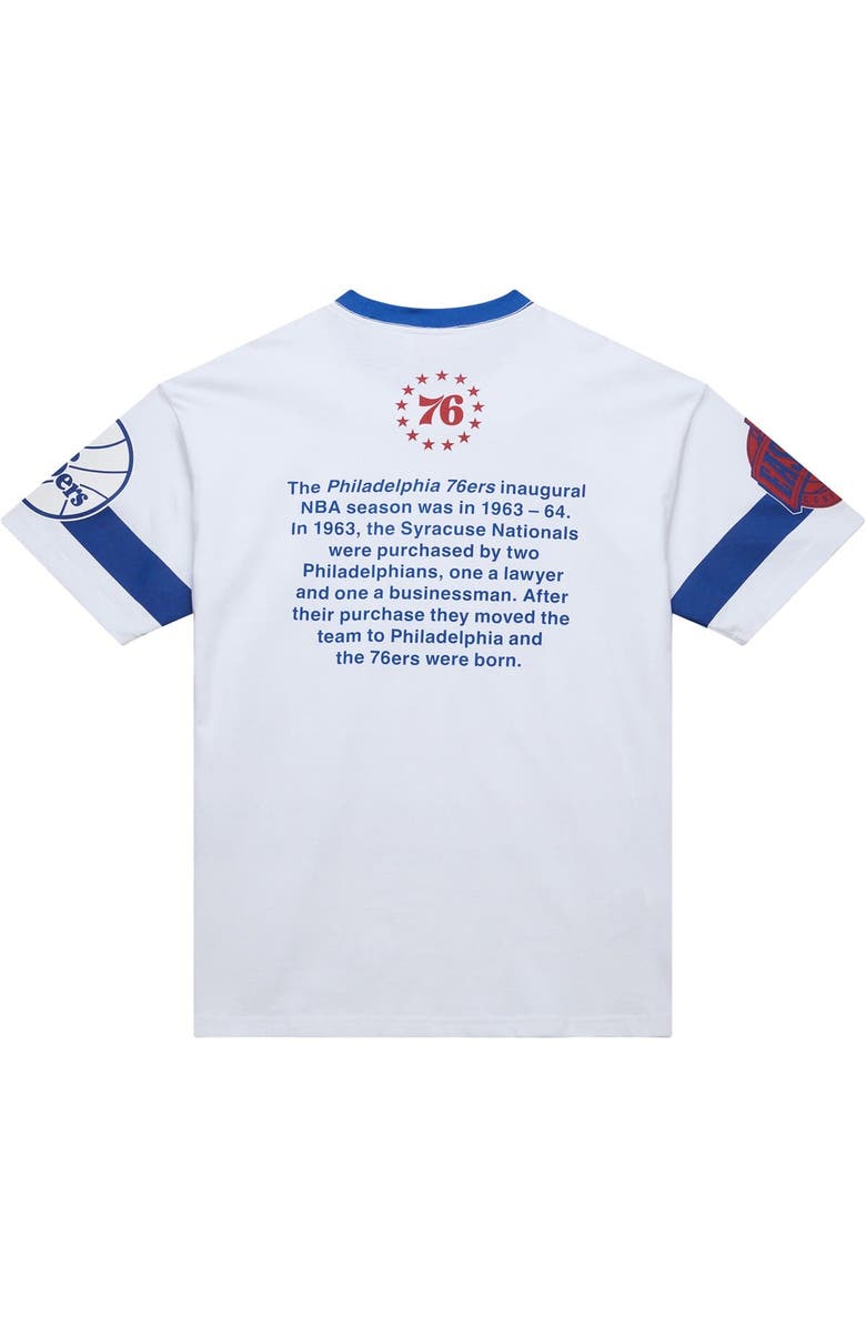 Mitchell & Ness Unisex Mitchell & Ness White Philadelphia 76ers Hardwood Classics Vintage Team Origins Premium T-Shirt, Alternate, color, White