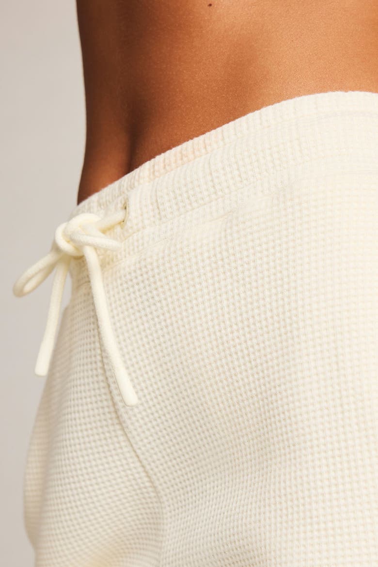 Waffle Knit Cropped Track Pant, Alternate, color, Cream