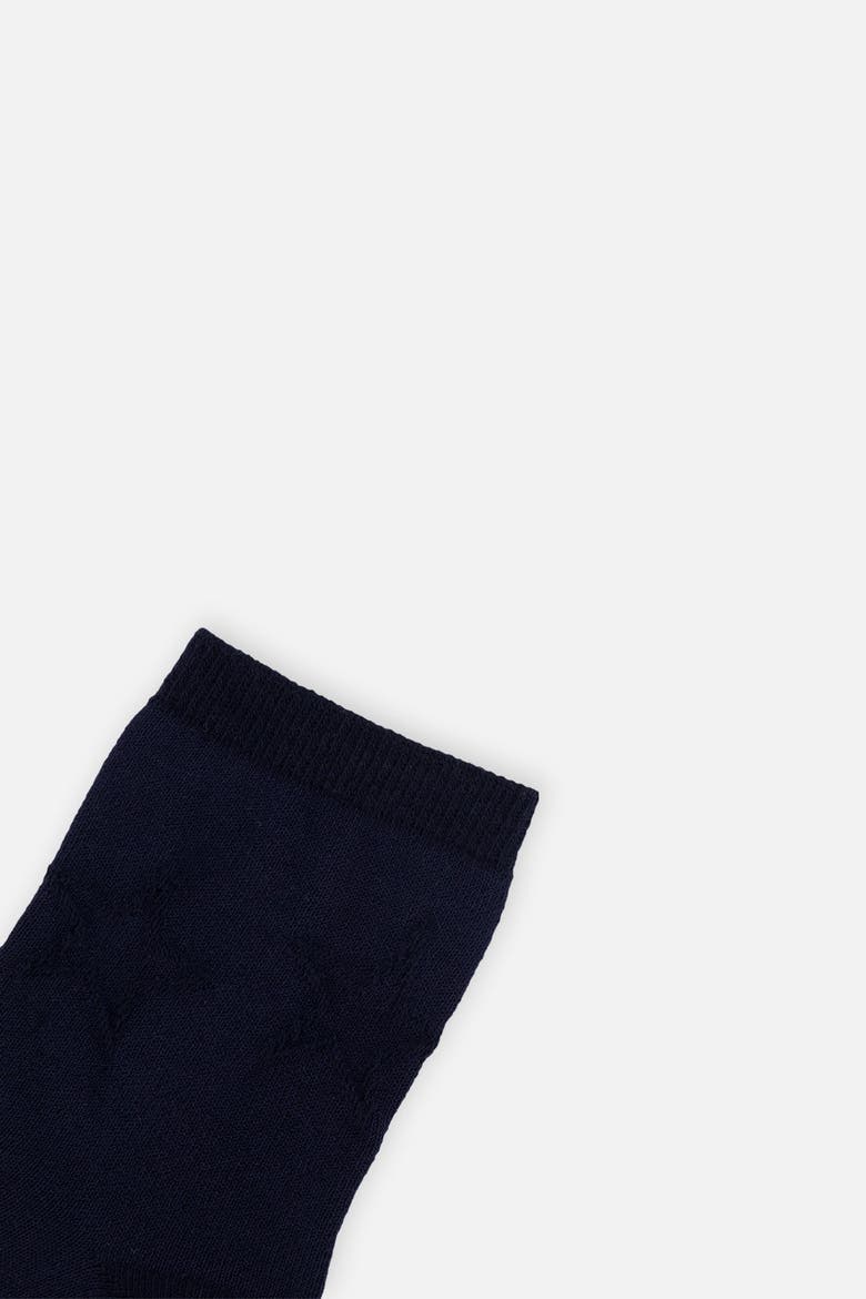 Knit Ribbed Cuff Star Detail Socks, Alternate, color, Pale Dusty Pink and Navy