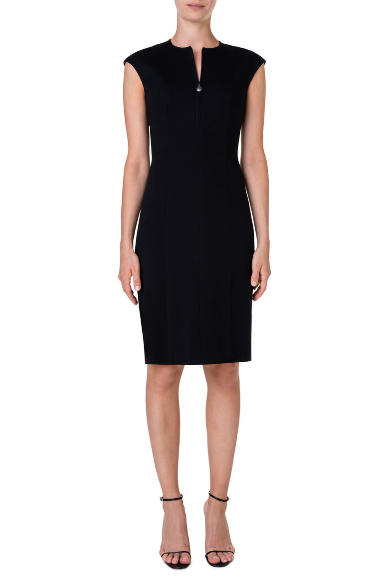 Cap Sleeve Sheath Dress, Main, color, BLACK