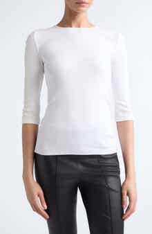 Elbow Sleeve Crewneck Top
