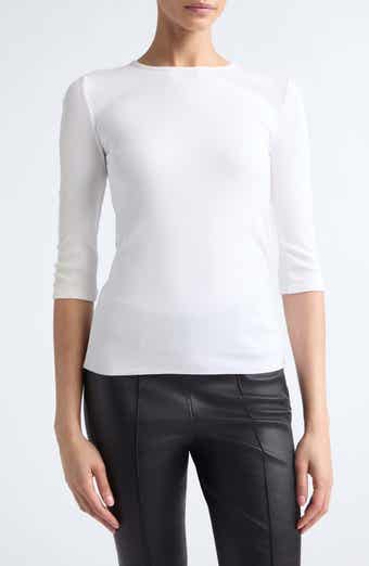 Elbow Sleeve Crewneck Top