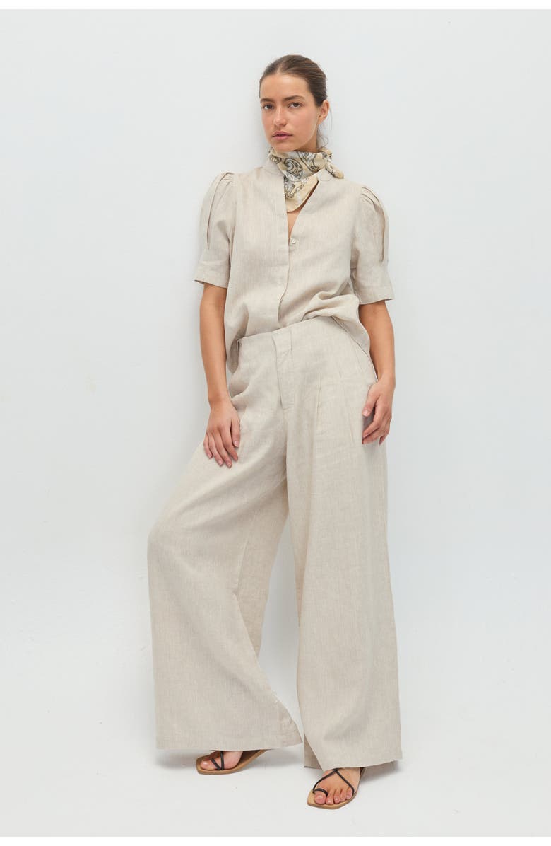 LANHTROPY Athina Linen Shirt, Alternate, color, Natural