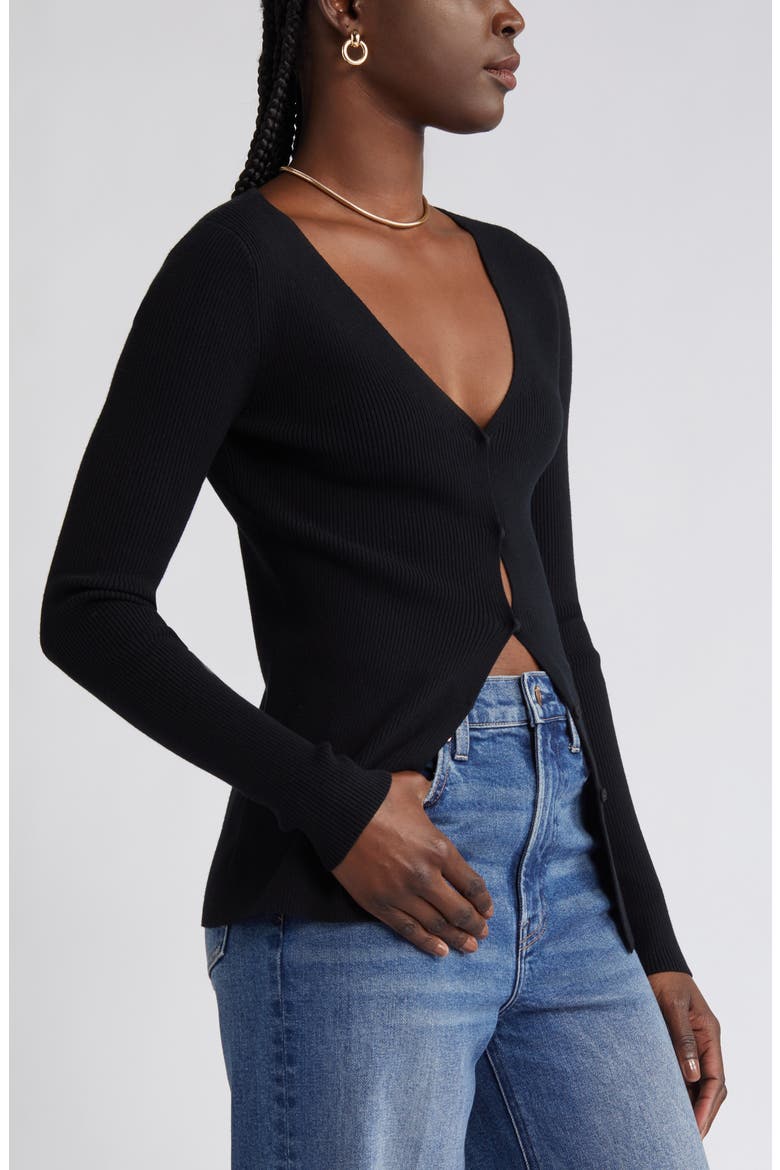 Luxe Sculpt Cardigan, Alternate, color, BLACK