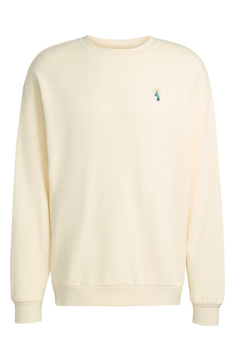 adidas Dog Sock Cotton Crewneck Sweatshirt, Alternate, color, Cream White