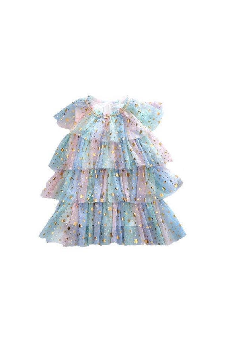 Lola + The Boys Pastel Stars Dress, Main, color, 