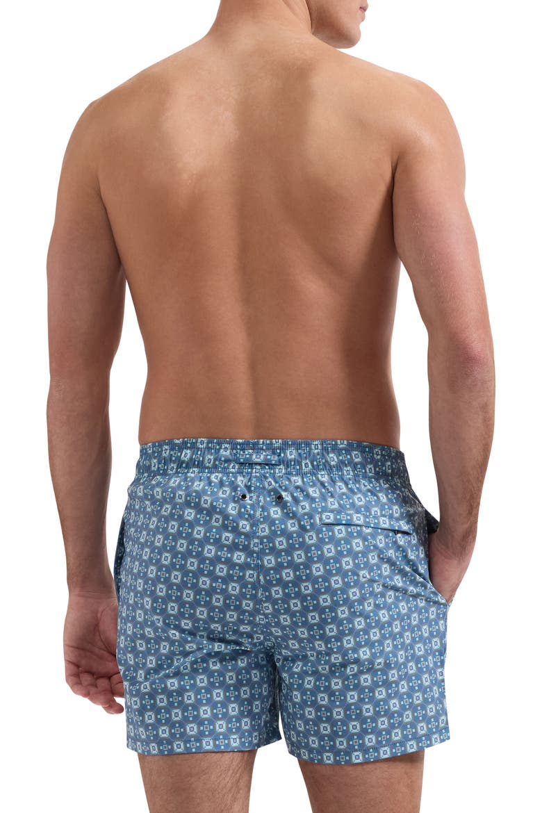 Cruz Print Swim Trunks, Alternate, color, PEACOCK