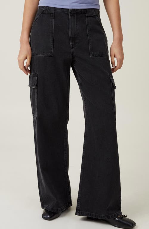 Shop Cotton On Relaxed Cargo Jean In Graphite Black