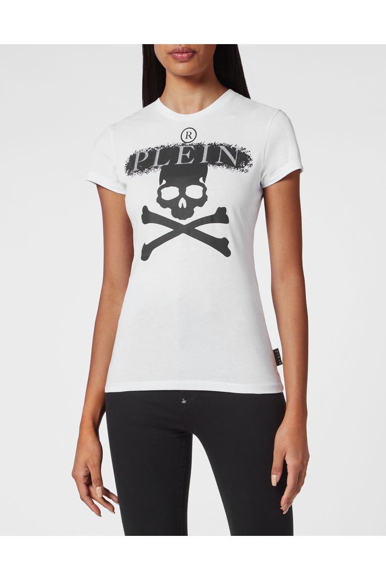 T-Shirt Round Neck Women, Main, color, white