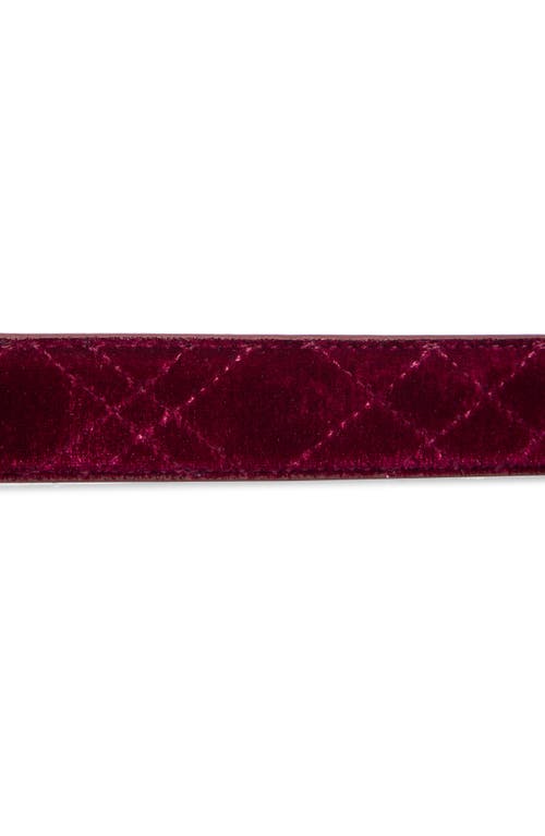 Kurt Geiger London Quilted Velvet Belt In Red