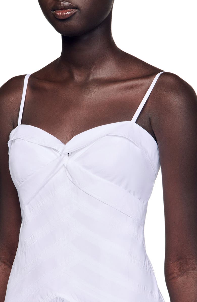 SANDRO Draped bustier maxi dress, Alternate, color,