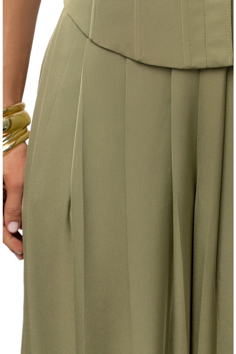 Clara Pleated Wide Leg Trousers, Alternate, color, GREEN