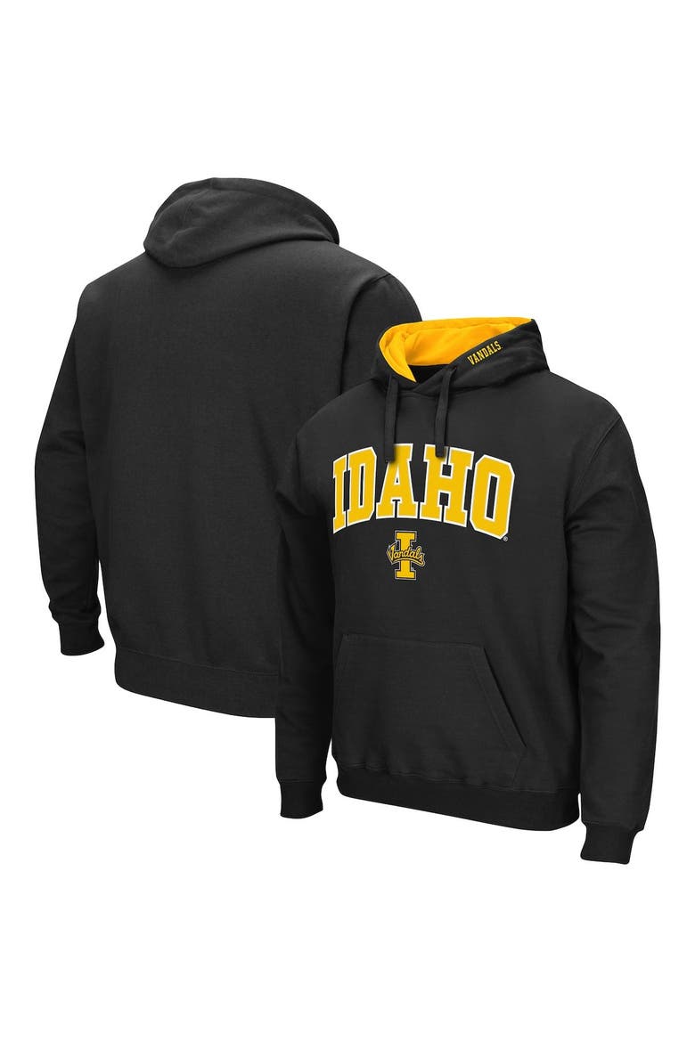 Men's Colosseum Black Idaho Vandals Arch and Logo Pullover Hoodie, Main, color, Black