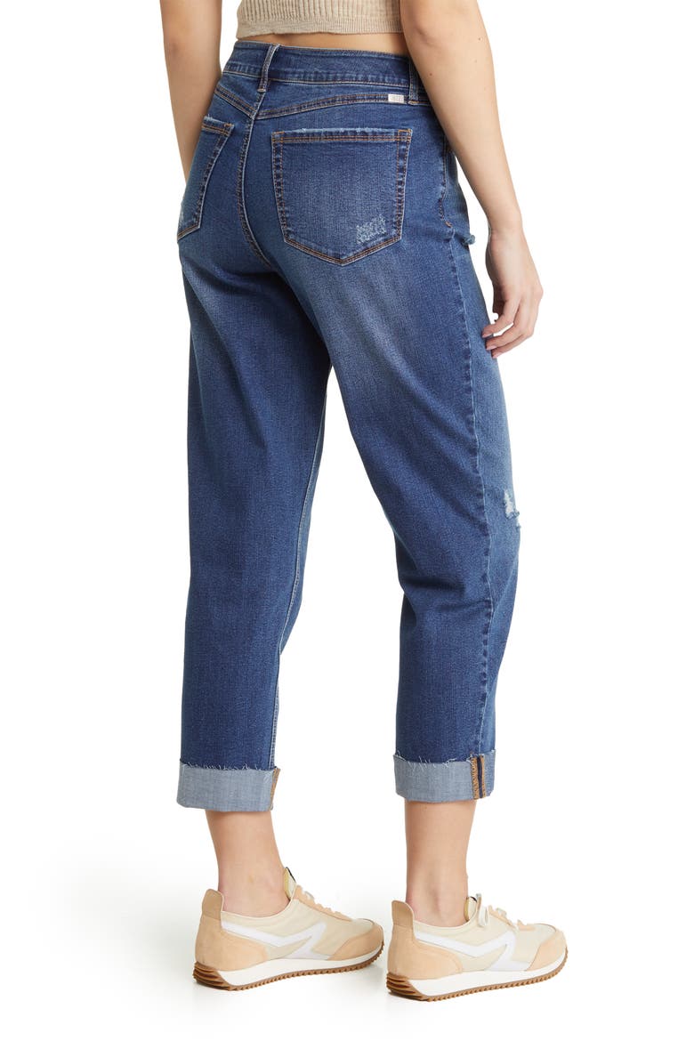 Ripped Cuffed Slim Fit Girlfriend Jeans, Alternate, color, ADDY