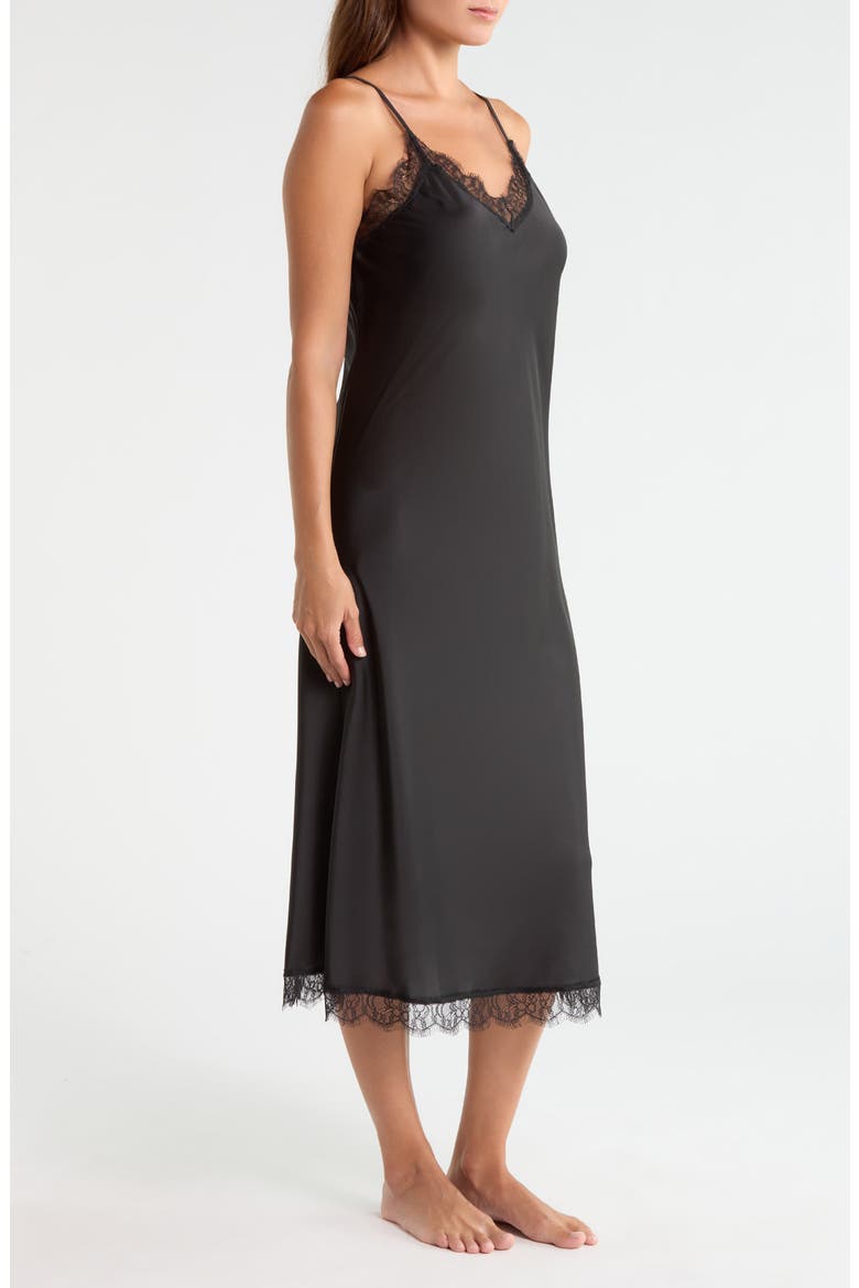 Satin & Lace Full Slip, Alternate, color, BLACK