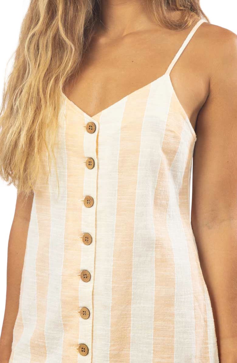 Rip Curl Havana Stripe Cotton & Linen Minidress, Alternate, color, 