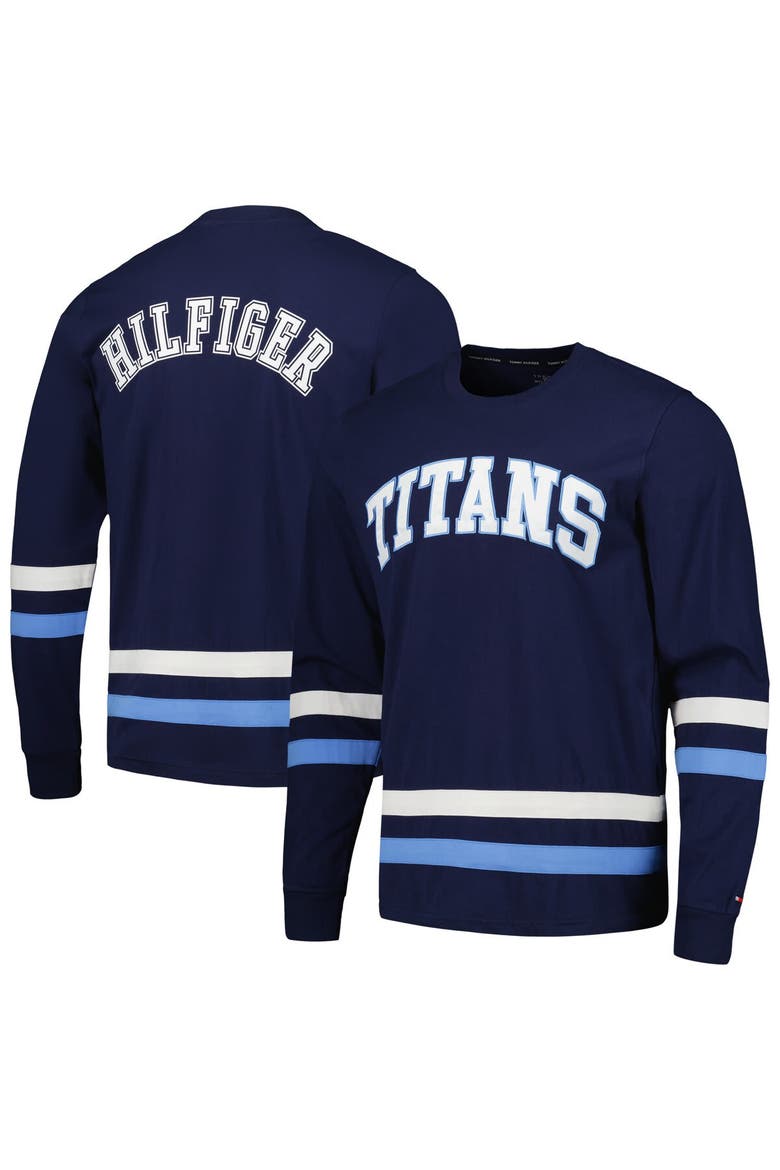 Men's Tommy Hilfiger Navy/Light Blue Tennessee Titans Nolan Long Sleeve T-Shirt, Main, color, Navy