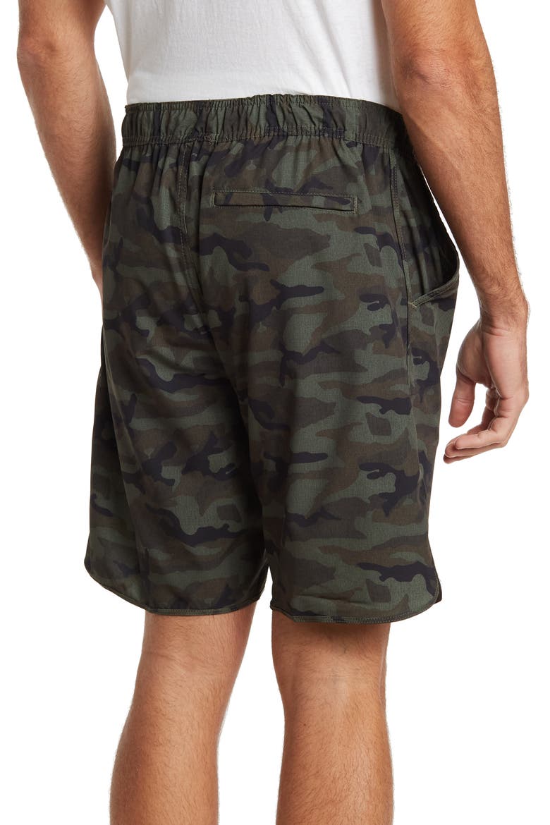 Camo Windjammer Shorts, Alternate, color, GREEN CAMO