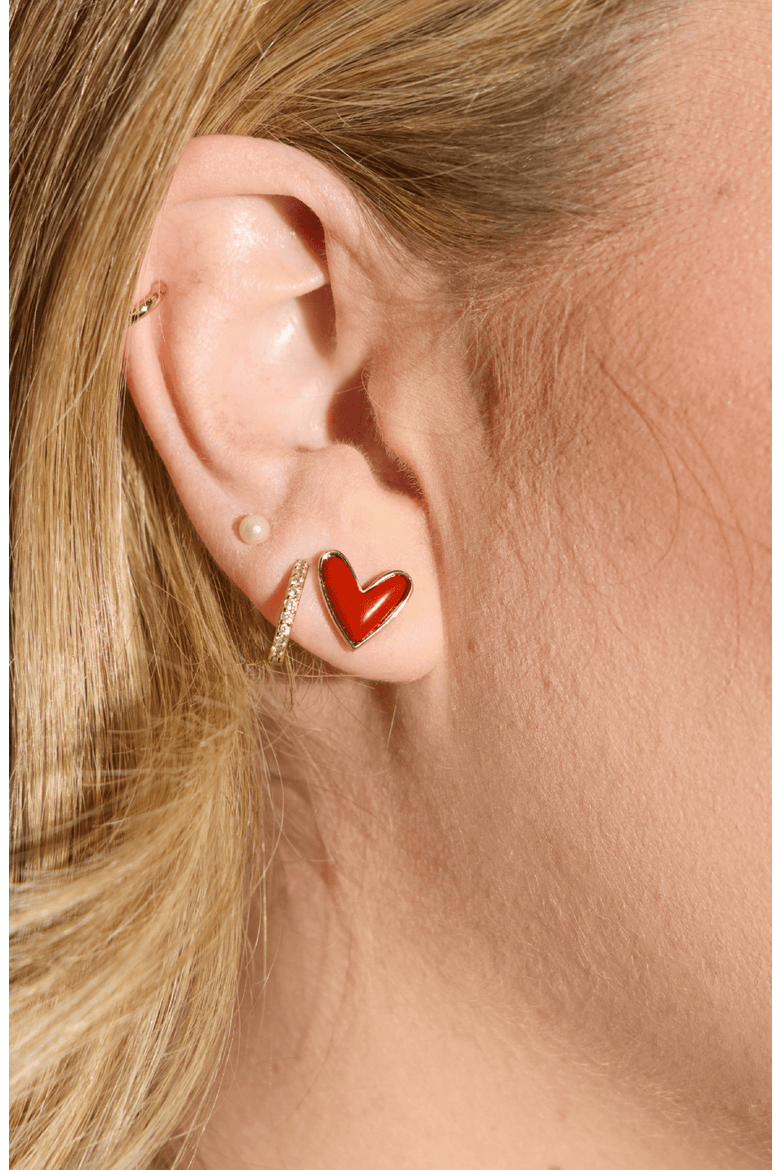 Coral Stone Sweetheart Studs, Alternate, color, Red Coral