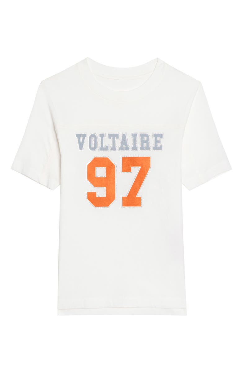 Zadig & Voltaire Boo Flocked Rhinestone T-Shirt, Alternate, color, Judo