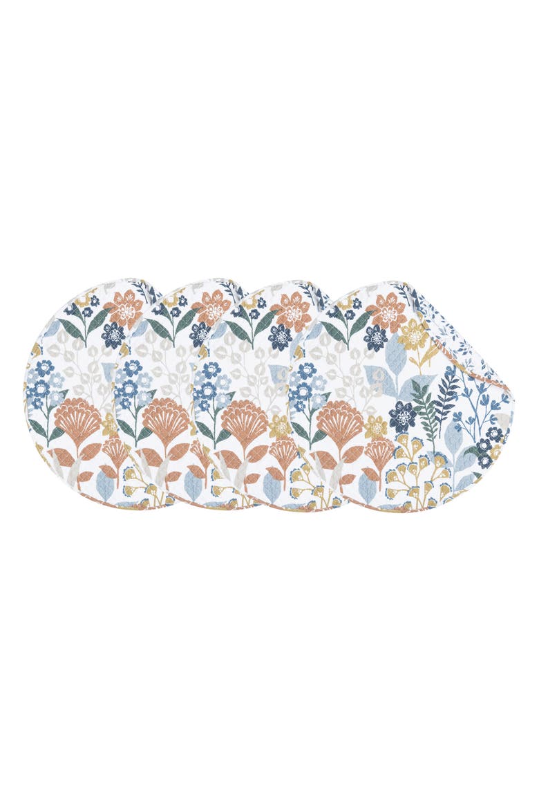 Delilah Round Placemats Set of 4, 17", Main, color, Orange