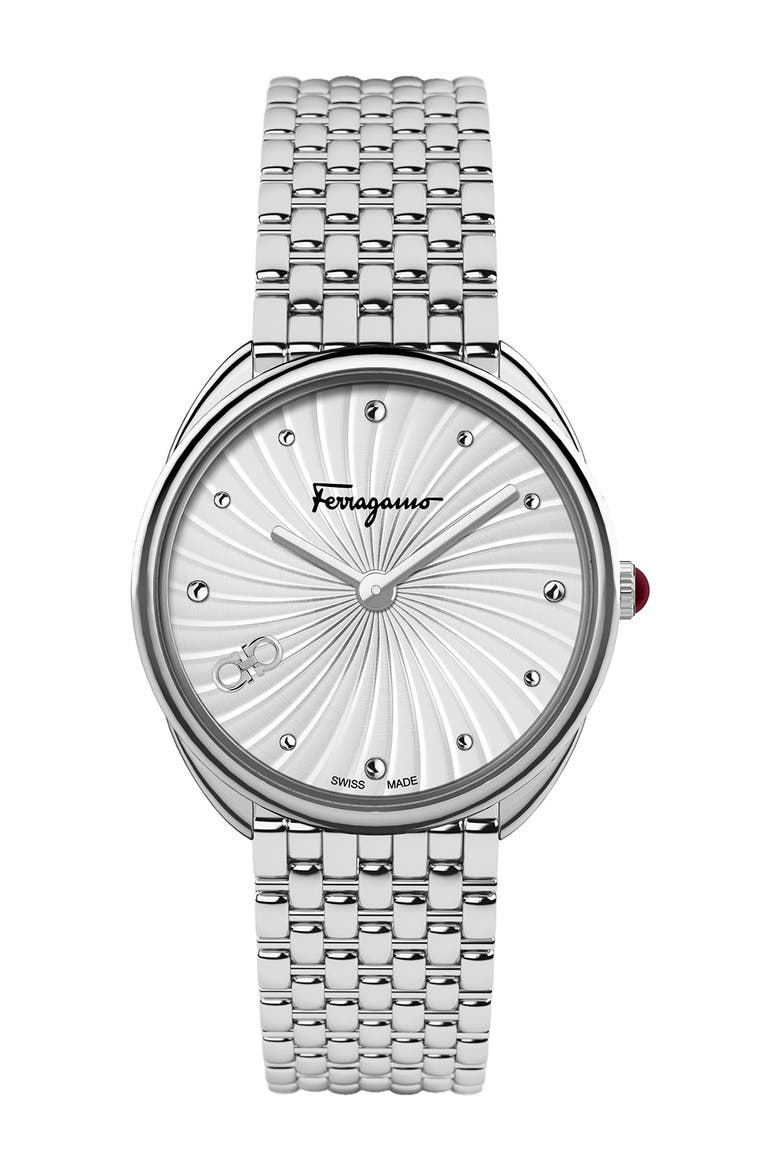 Men's Stainless Steel Woven Bracelet Watch, 34mm, Main, color, STAINLESS STEEL