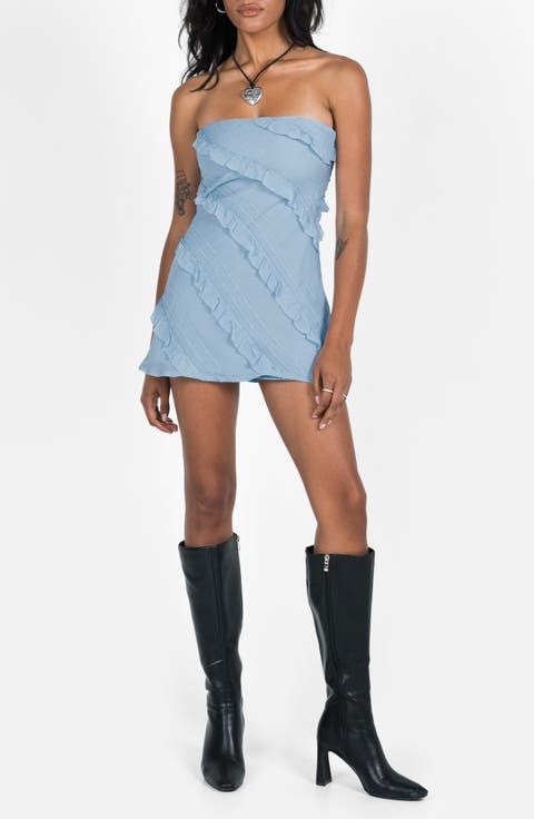 Lars Ruffle Strapless Minidress
