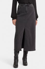 NYDJ High Waist Slit Front Denim Maxi Skirt