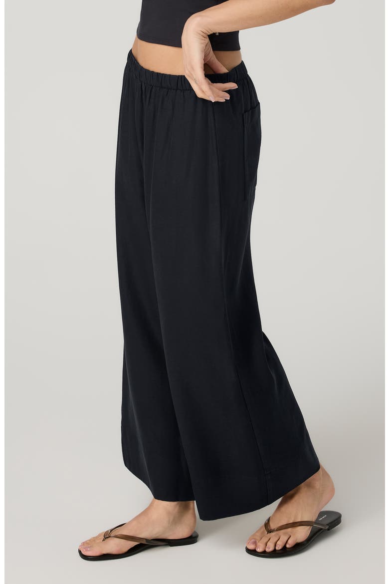 Trestles Twill Everyday Wide Leg Crop Pants, Alternate, color, BLACK
