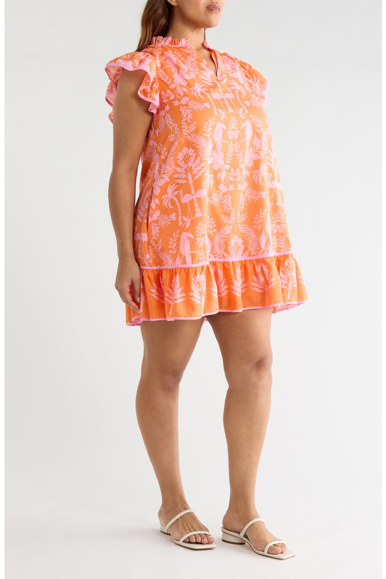 Davina Tropical Print Shift Minidress, Alternate, color, PINK-0RG-MUL