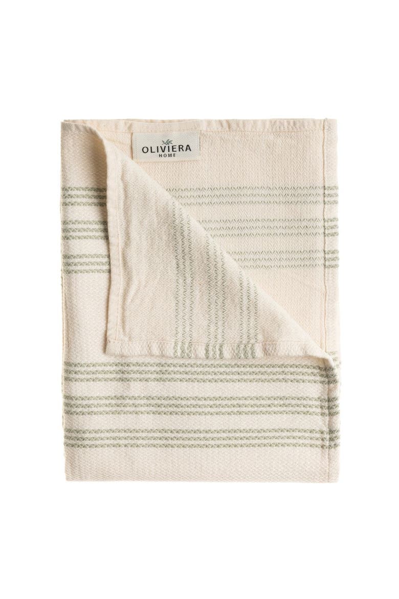 Allora Turkish Cotton Hand & Kitchen Towel Bundle, Alternate, color, Sage Green
