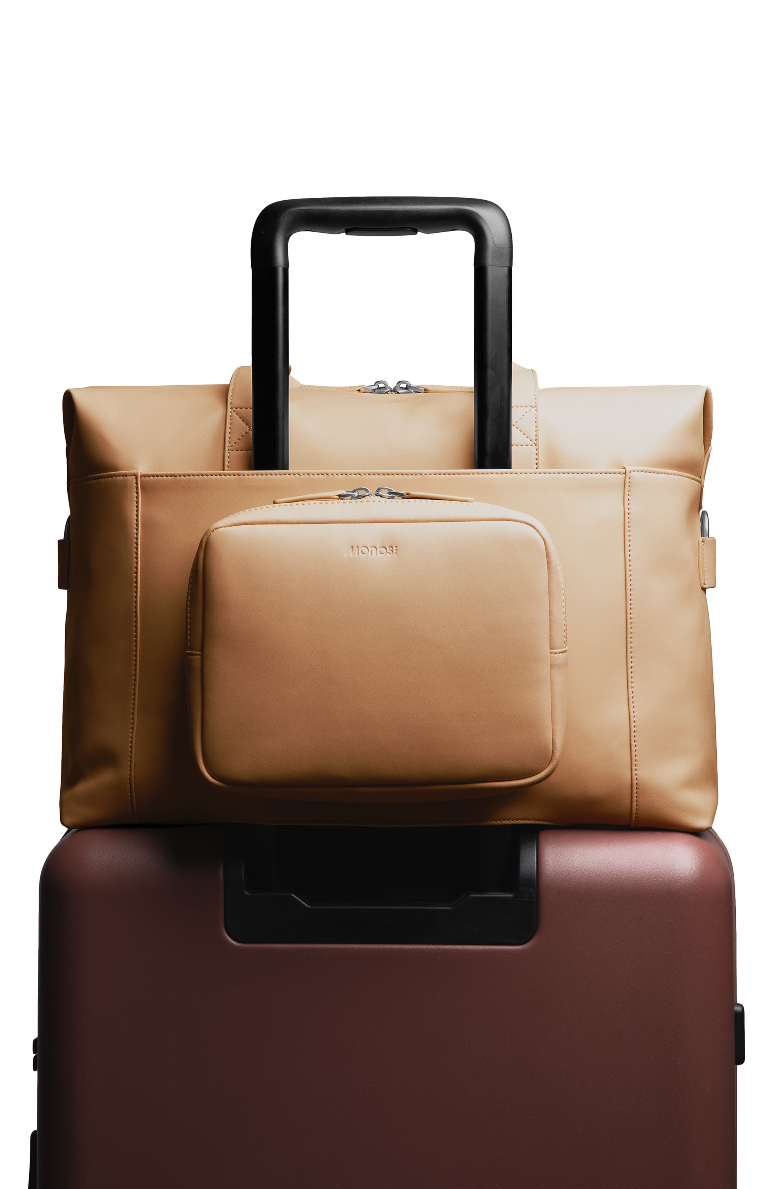 Monos Metro Faux Leather Duffle Bag with Detachable Pouch, Alternate, color, 