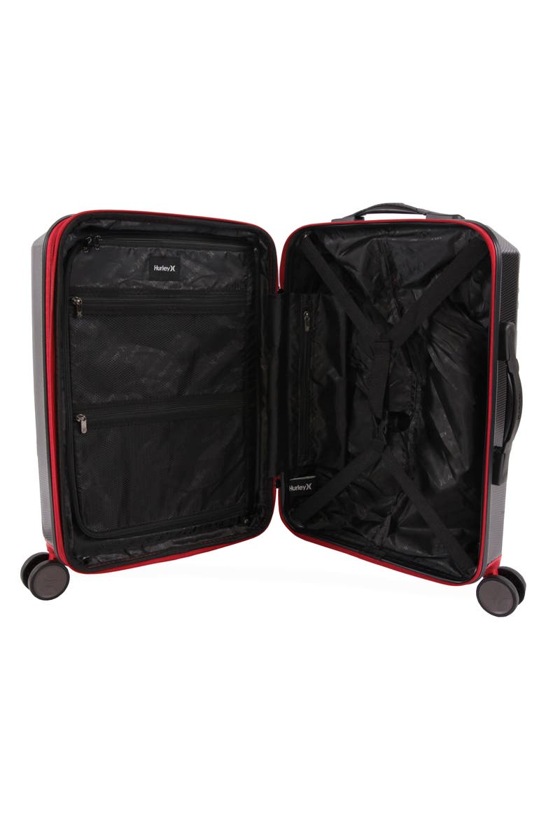 Swiper 21" Hardshell Spinner Suitcase, Alternate, color, BLACK/ RED