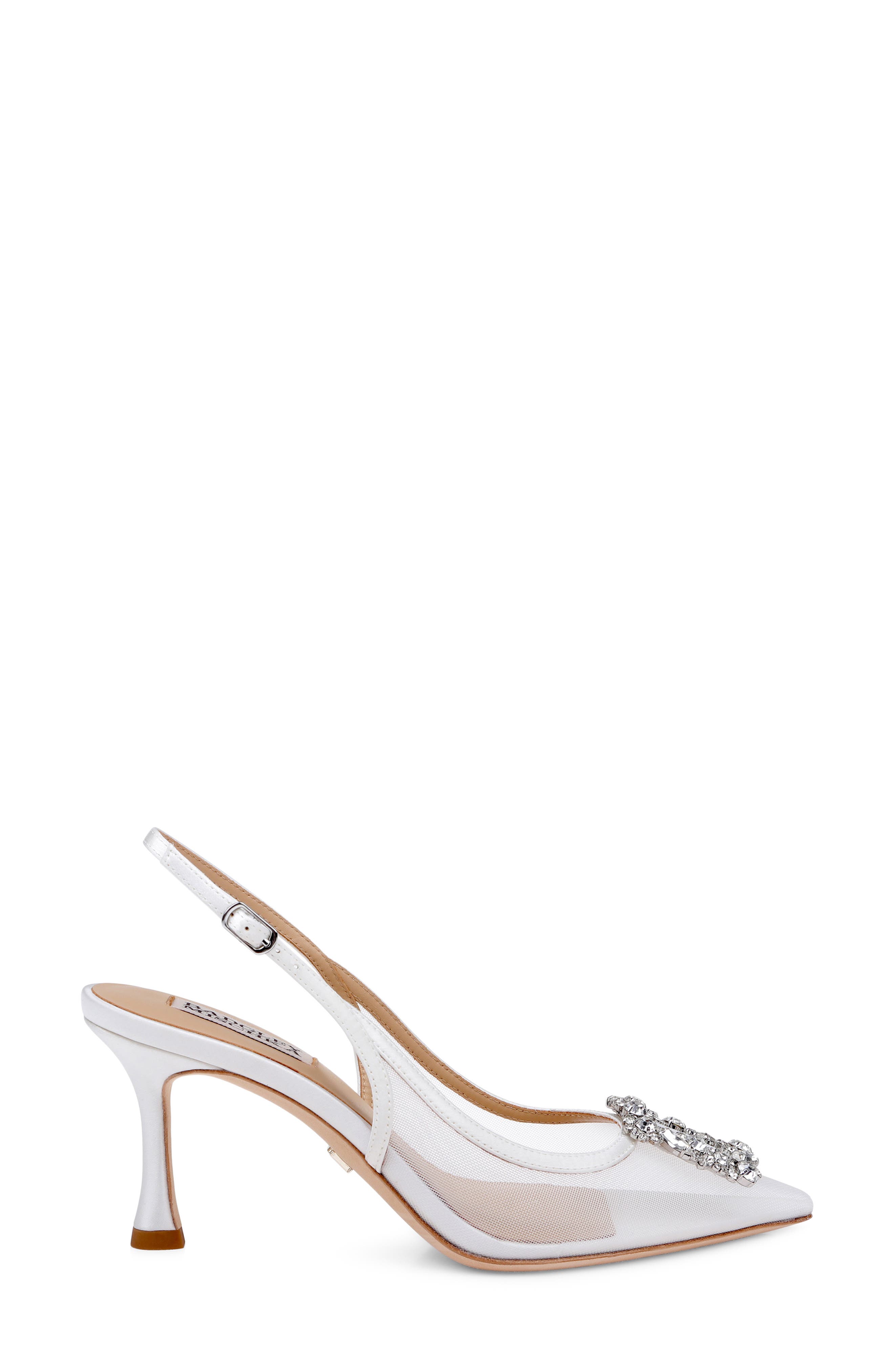 Yuta Pointed Toe Slingback Pump, Alternate, color, WHITE SATIN