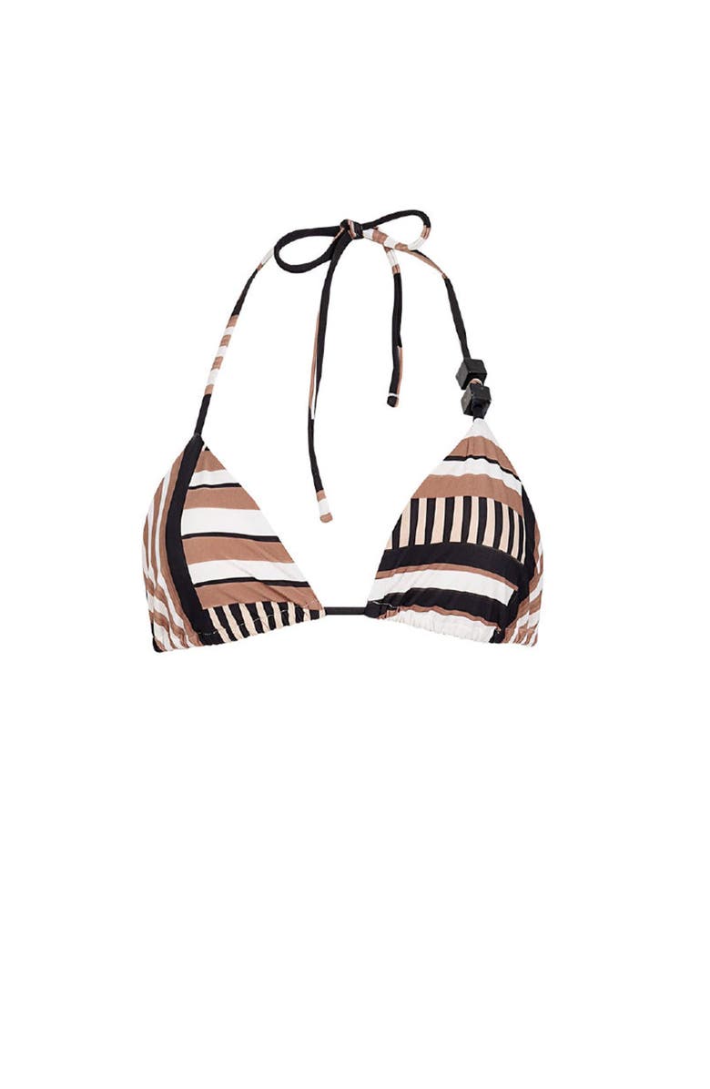 KIBYS Ancestral Lines Print Maui Triangle Top, Alternate, color, Black Lines