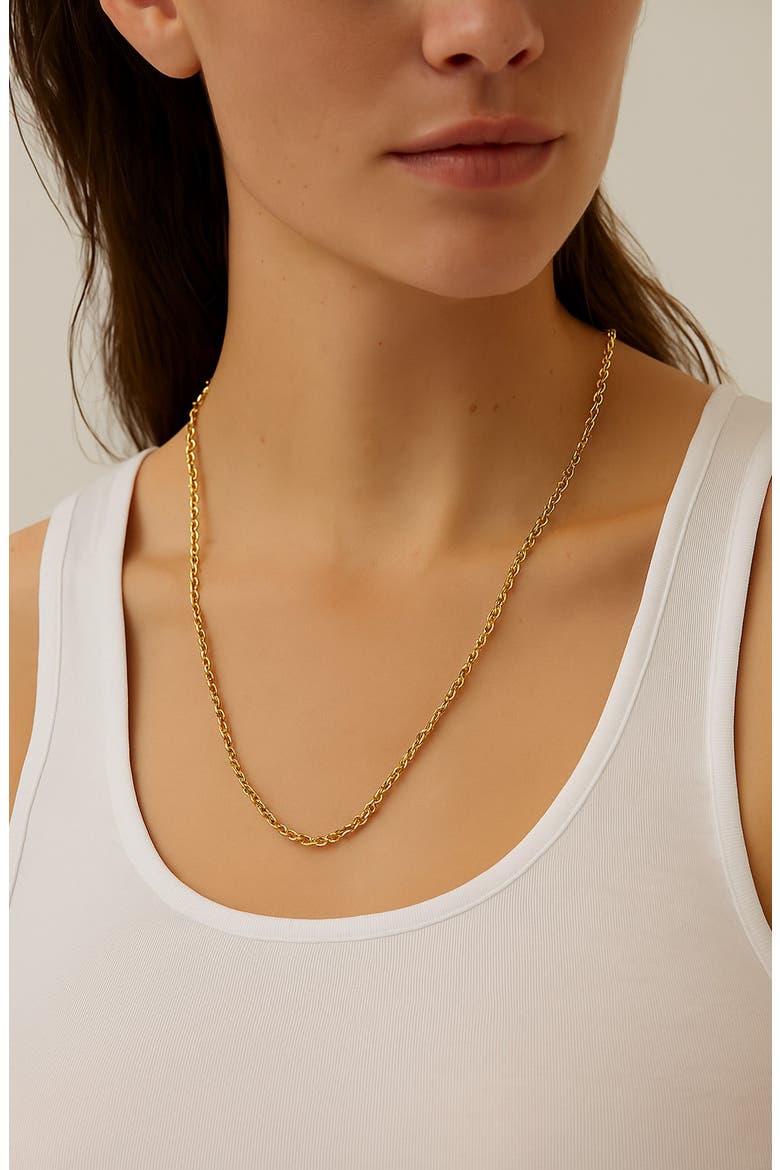Rolo Link Chain Necklace, Alternate, color, GOLD