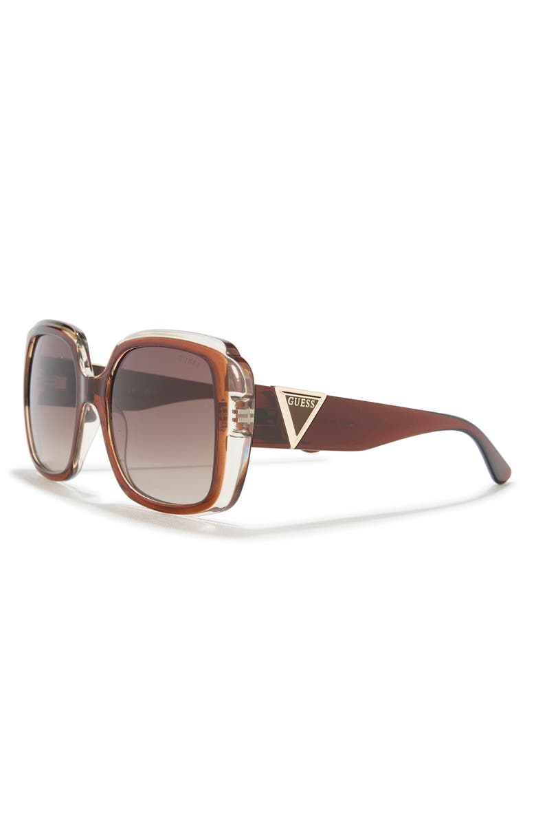 GUESS 55mm Square Sunglasses, Alternate, color, Dark Brown / Gradient Brown