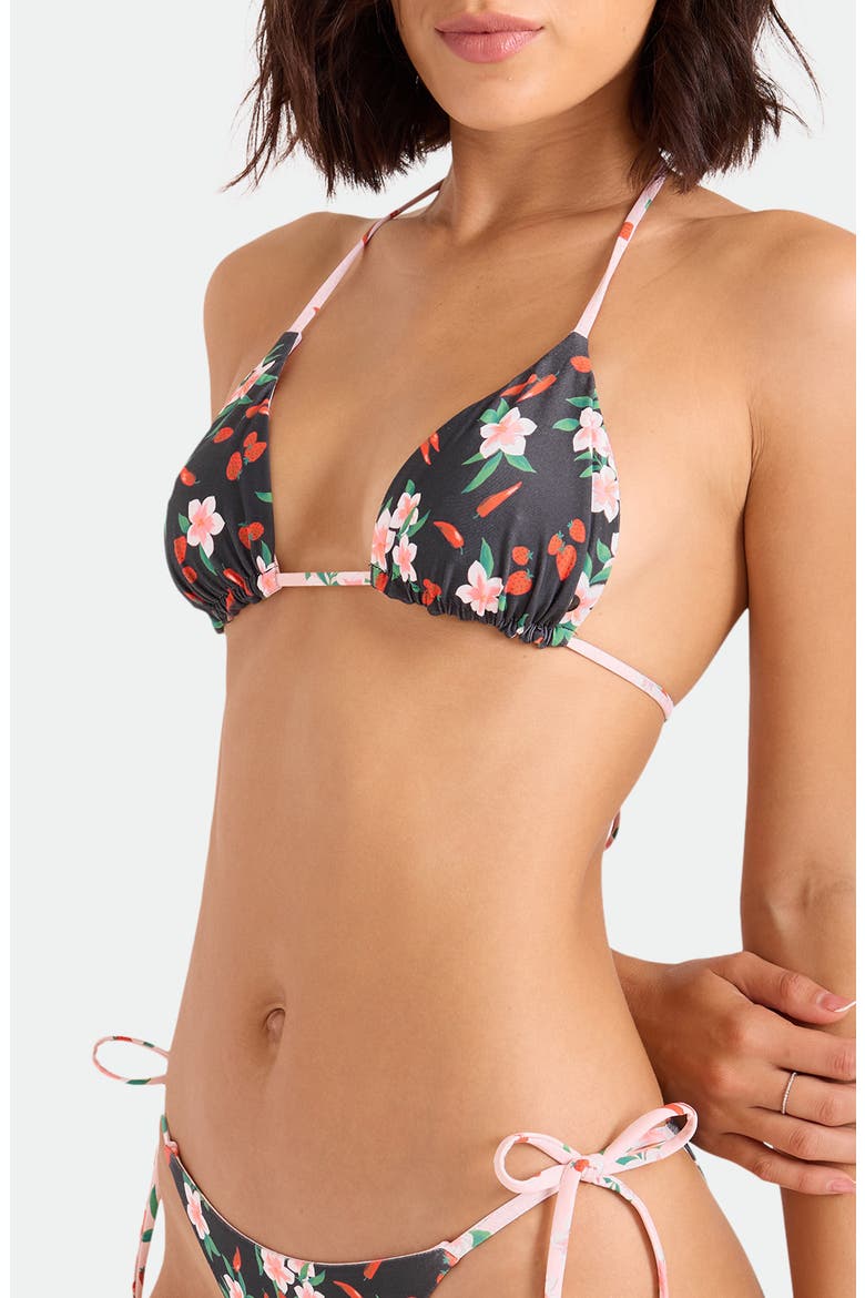 Sweet and Spicy Triangle Reversible Swim Top, Alternate, color, BLACK