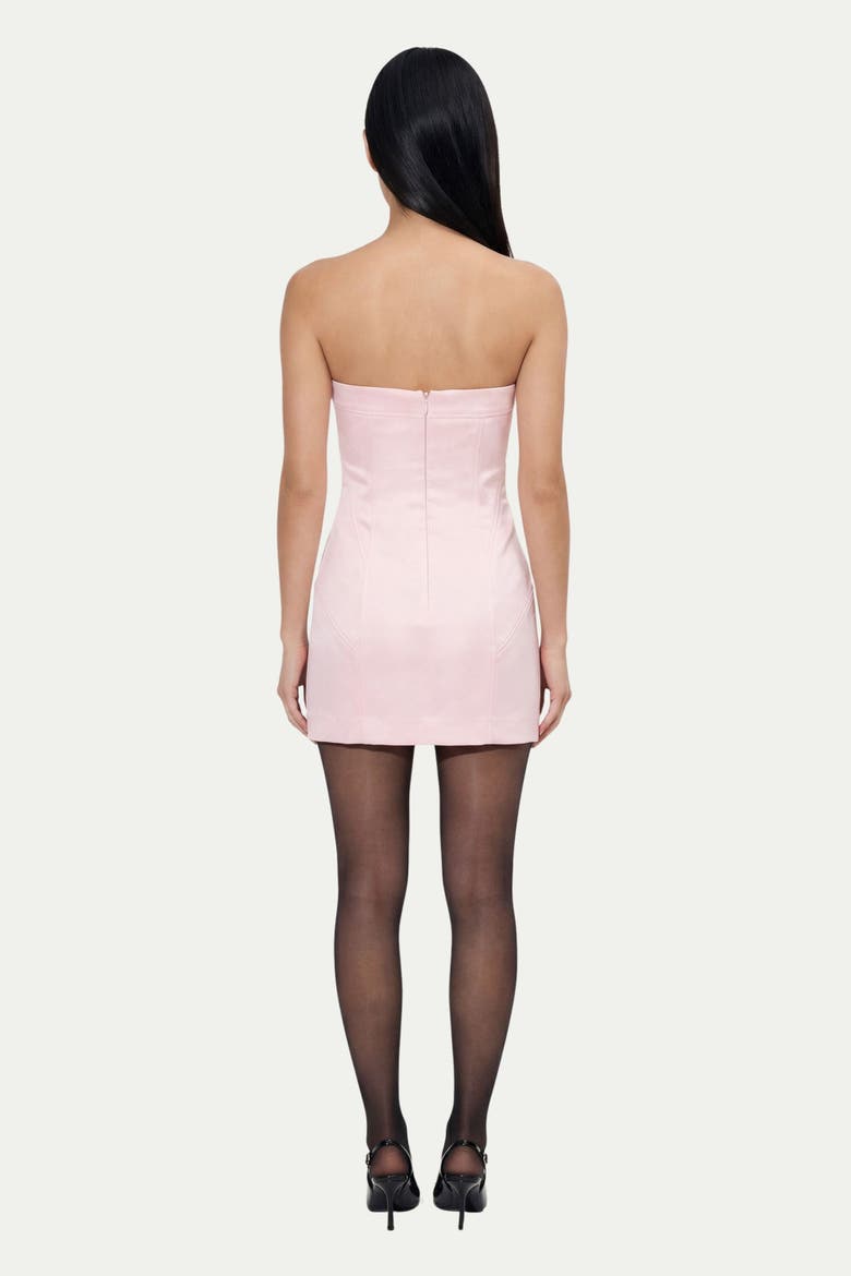 Premium Panelled Bonded Satin Mini Dress, Alternate, color, Pink